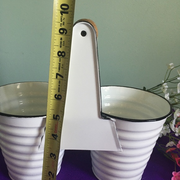 Dual Pot Enamel Wood Turned Handle - Picture 7 of 8